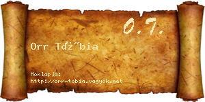 Orr Tóbia névjegykártya